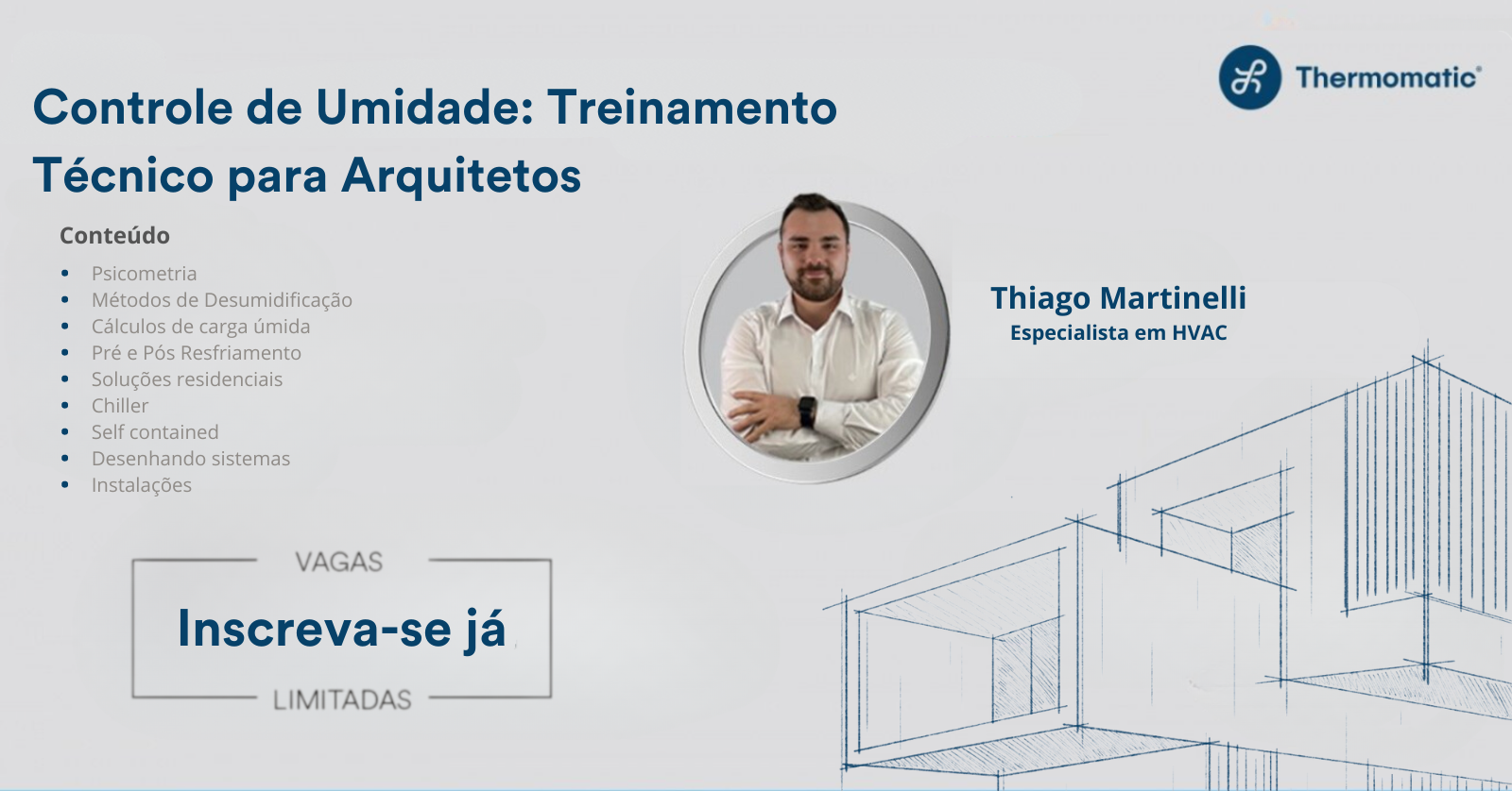 banner de treinamento de controle de umidade e temperatura