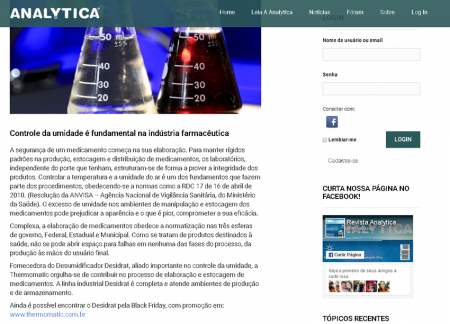 Thermomatic na Revista Analytica